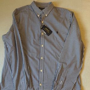 Polo by Ralph Lauren Men's Navy and White Gingham Shirt